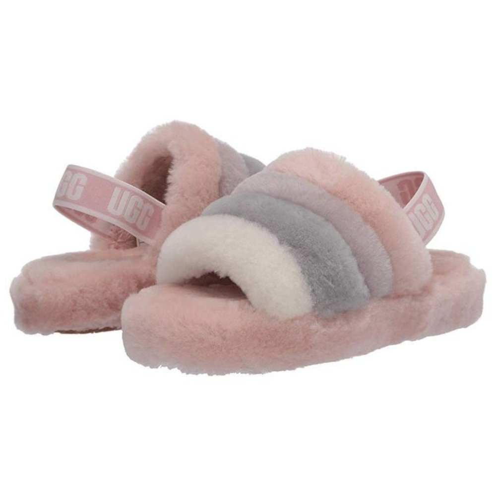 UGG Kids Fluff Yeah Slide (Little Kid/Big Kid) Girls Shoes Quartz Multi Size 6